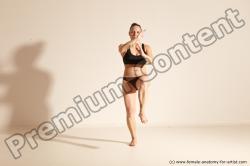 Underwear Martial art Woman White Moving poses Average long colored Dynamic poses Academic